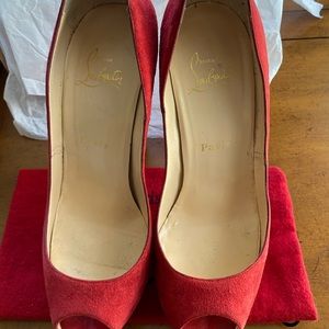Christian Louboutin BeBe red suede heels